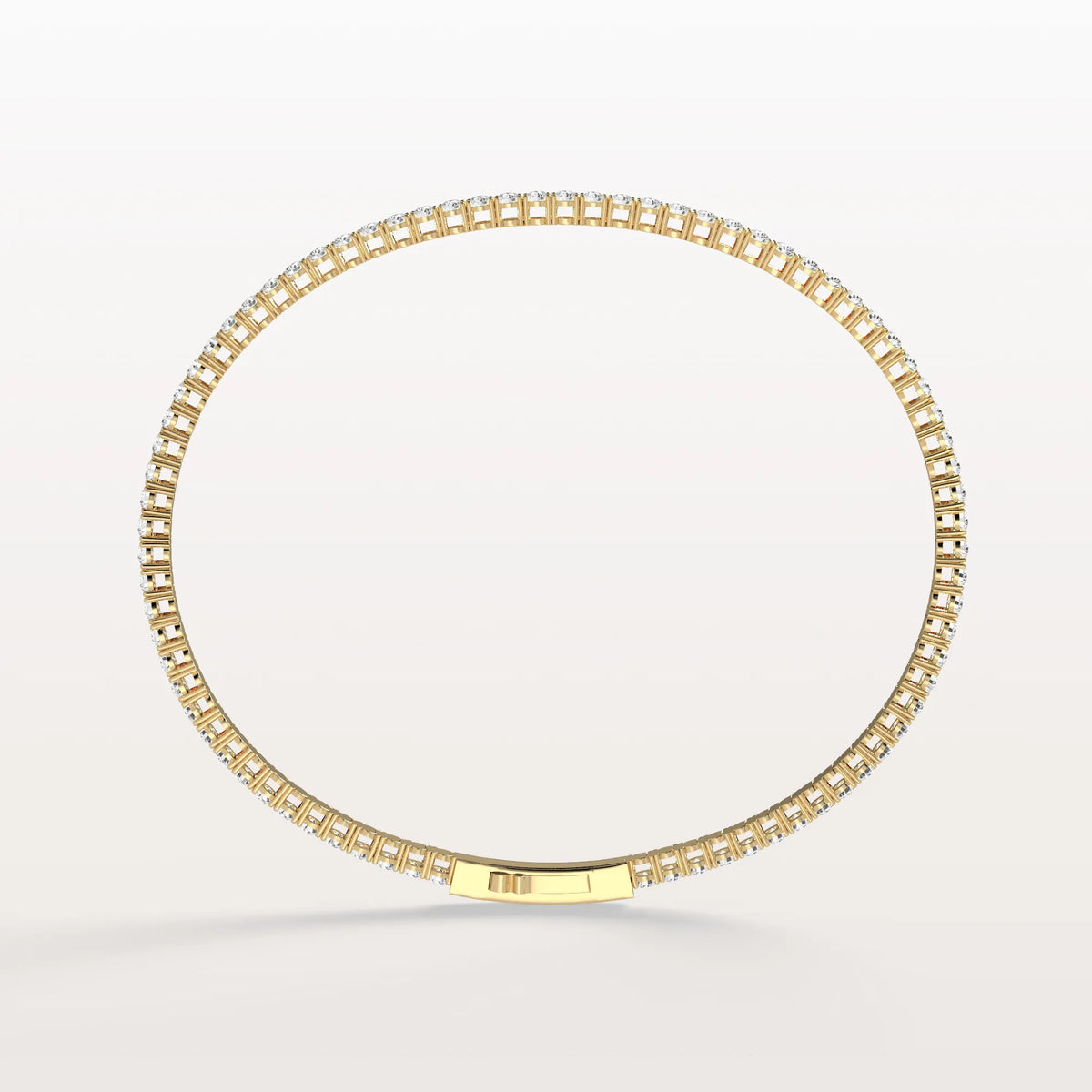 3.11CTW VVS Lab Grown Diamond Full Eternity 7 Inches Flexible Bangle - Bracelets