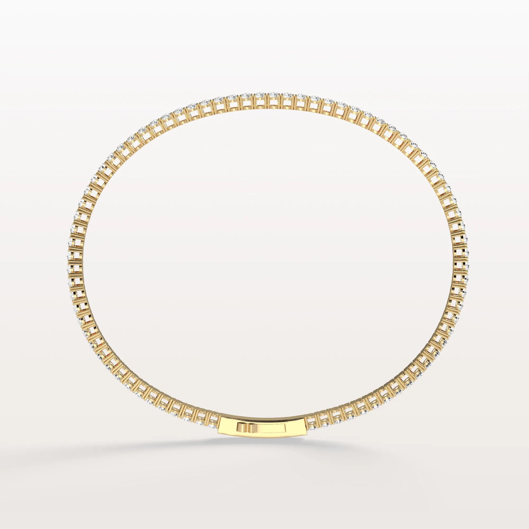 3.11CTW VVS Lab Grown Diamond Full Eternity 7 Inches Flexible Bangle - Bracelets