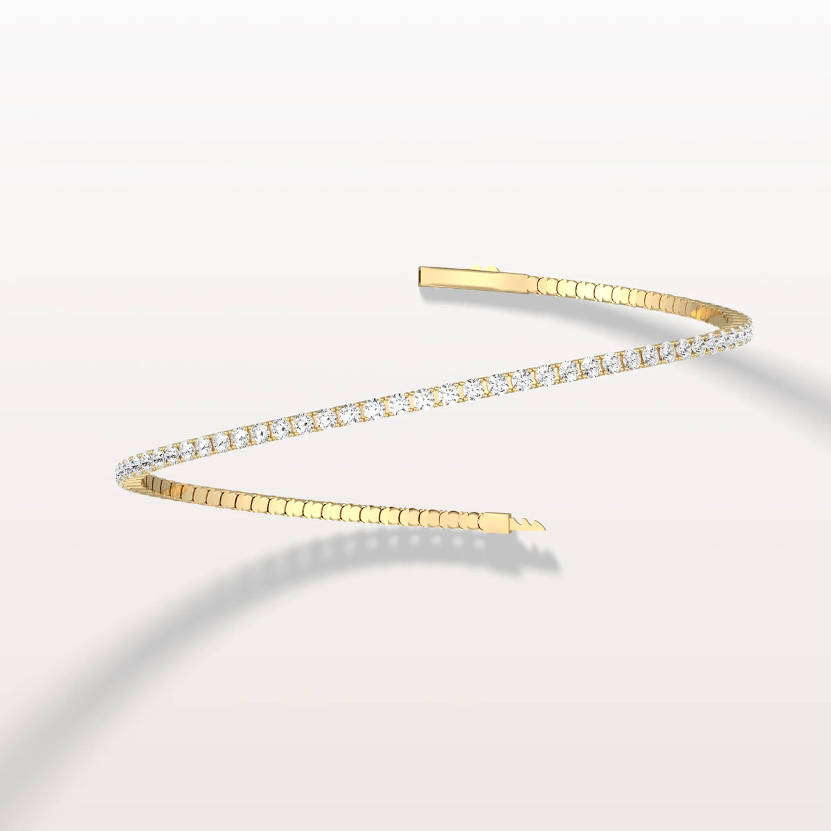 3.11CTW VVS Lab Grown Diamond Full Eternity 7 Inches Flexible Bangle - Bracelets