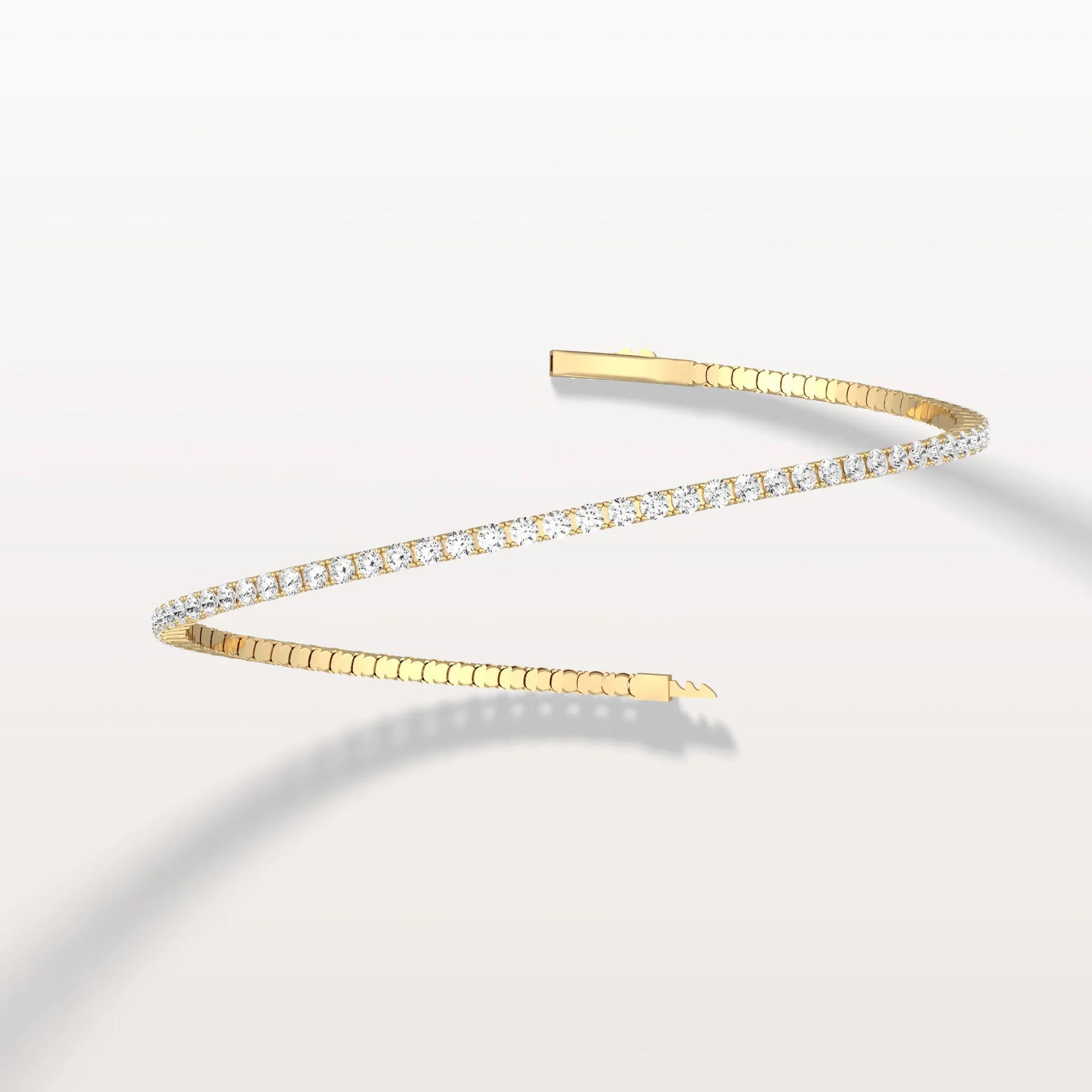 3.11CTW VVS Lab Grown Diamond Full Eternity 7 Inches Flexible Bangle - Bracelets