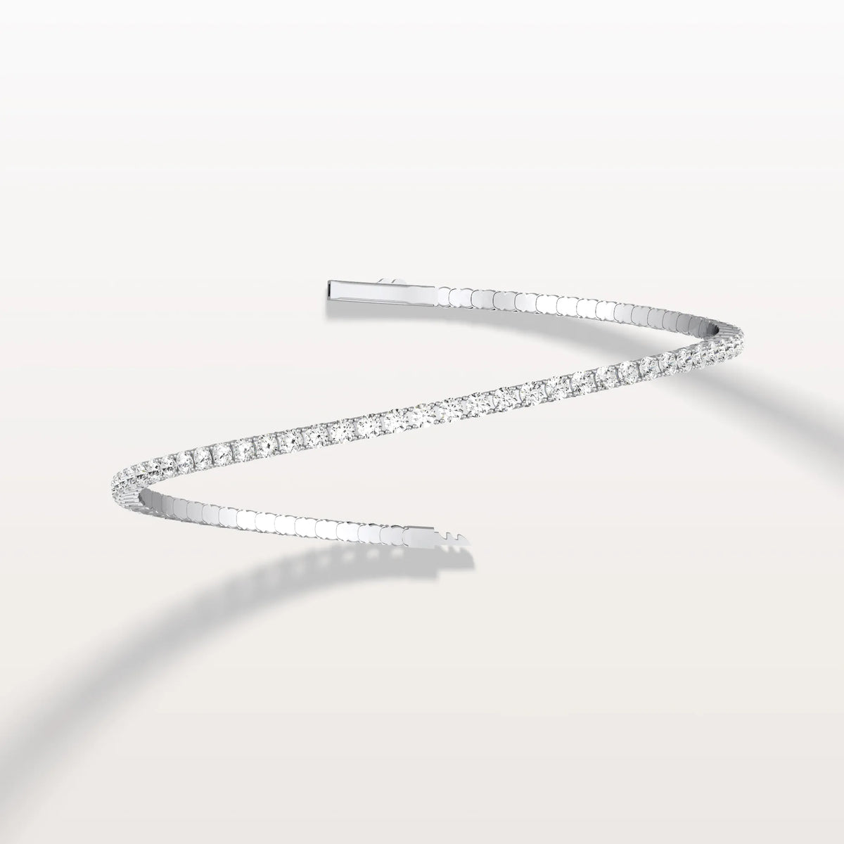 3.35CTW VVS Lab Grown Diamond Full Eternity 7 Inches Flexible Bangle - Bracelets