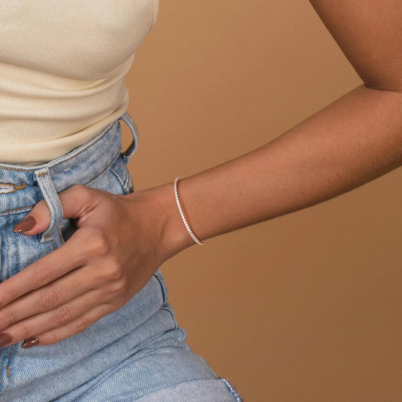 3.35CTW VVS Lab Grown Diamond Full Eternity 7 Inches Flexible Bangle - Bracelets