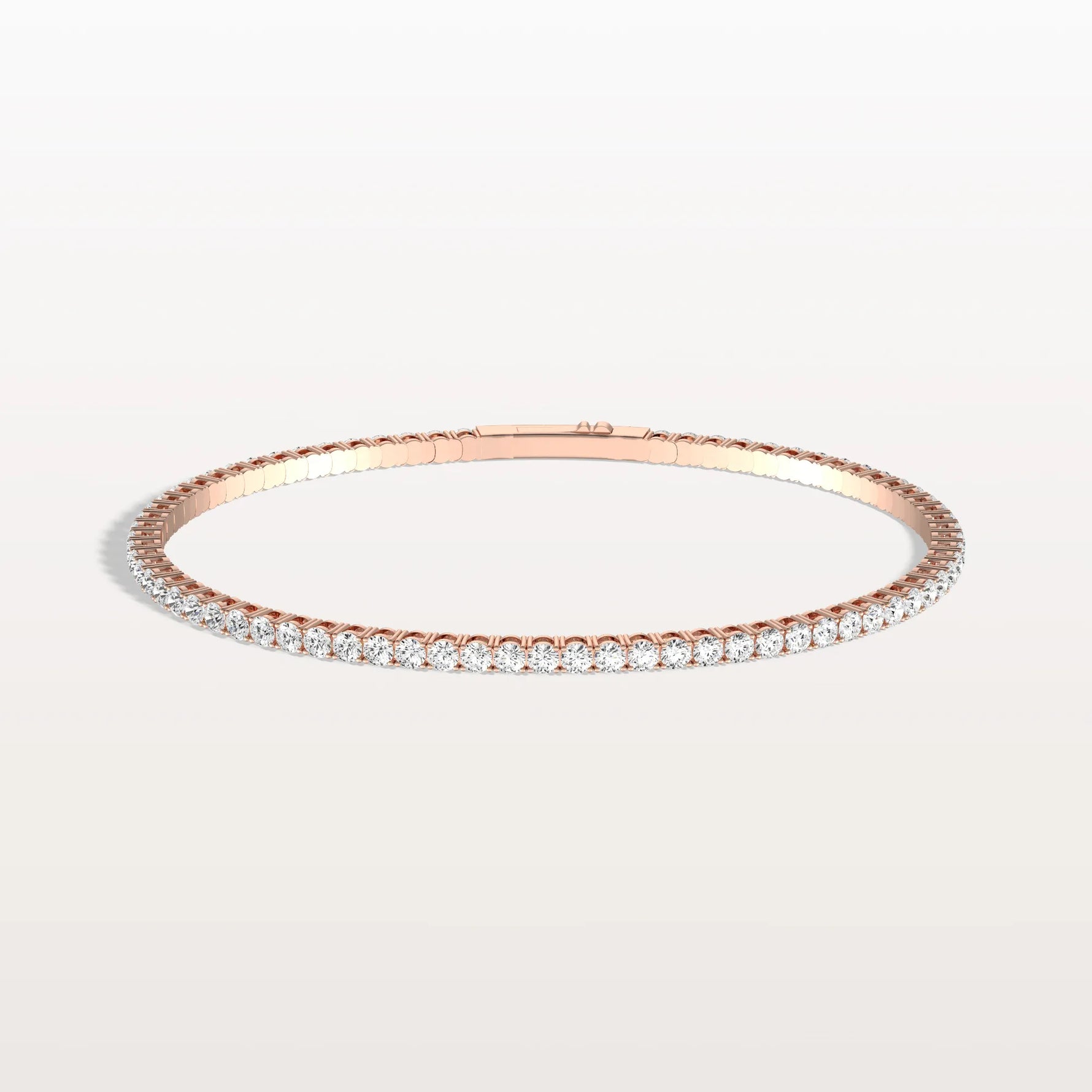 3.35CTW VVS Lab Grown Diamond Full Eternity 7 Inches Flexible Bangle - Bracelets