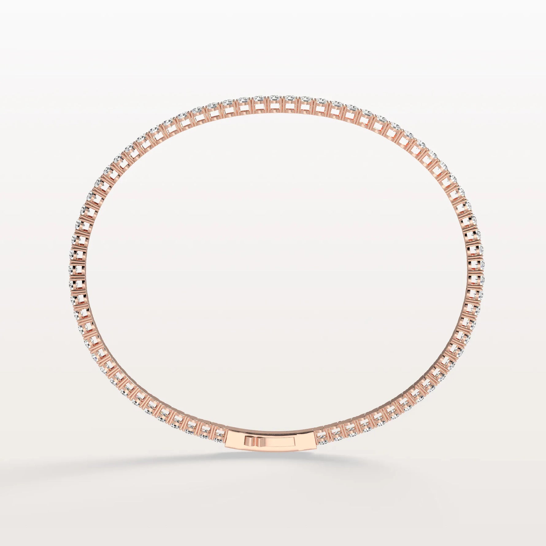 3.35CTW VVS Lab Grown Diamond Full Eternity 7 Inches Flexible Bangle - Bracelets