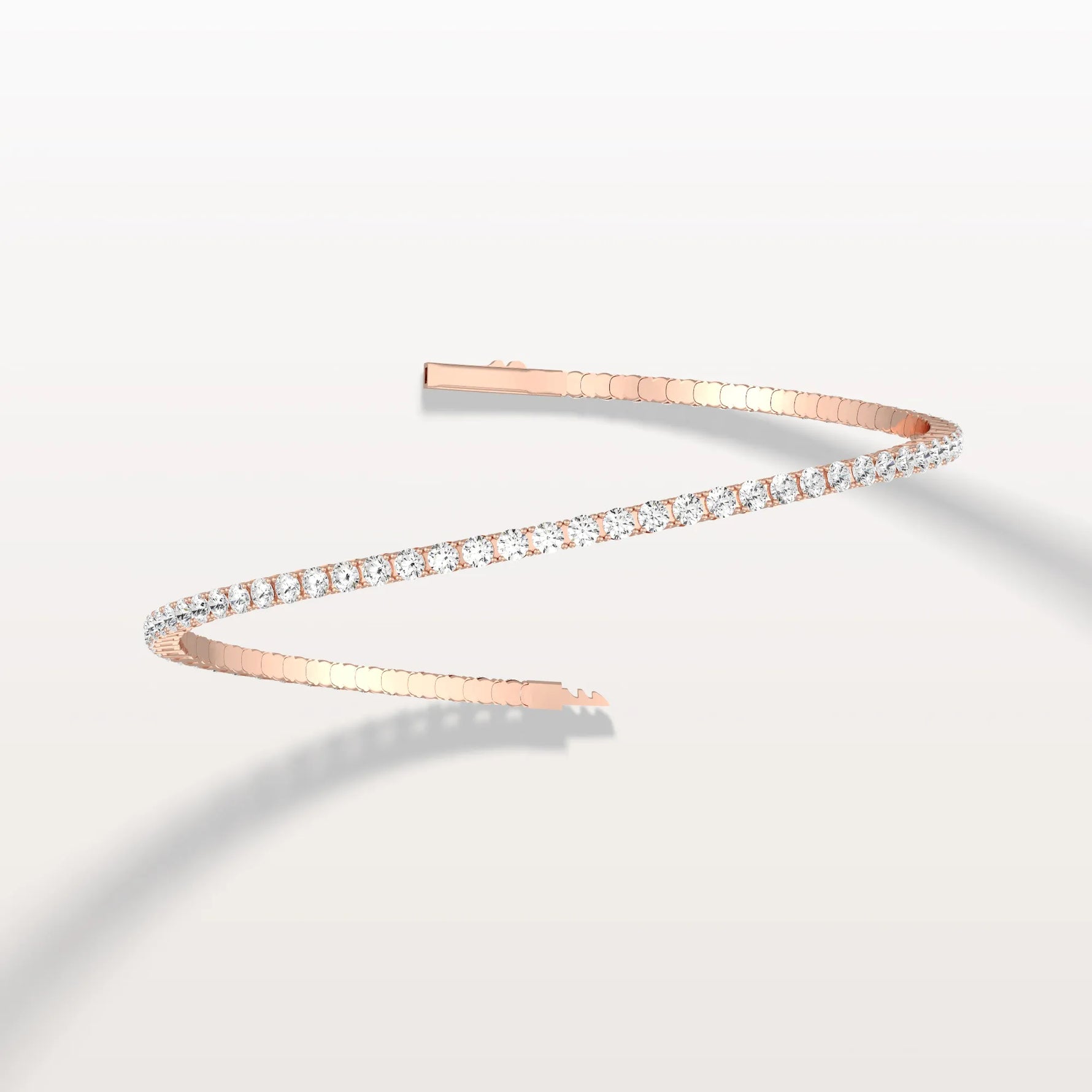 3.35CTW VVS Lab Grown Diamond Full Eternity 7 Inches Flexible Bangle - Bracelets