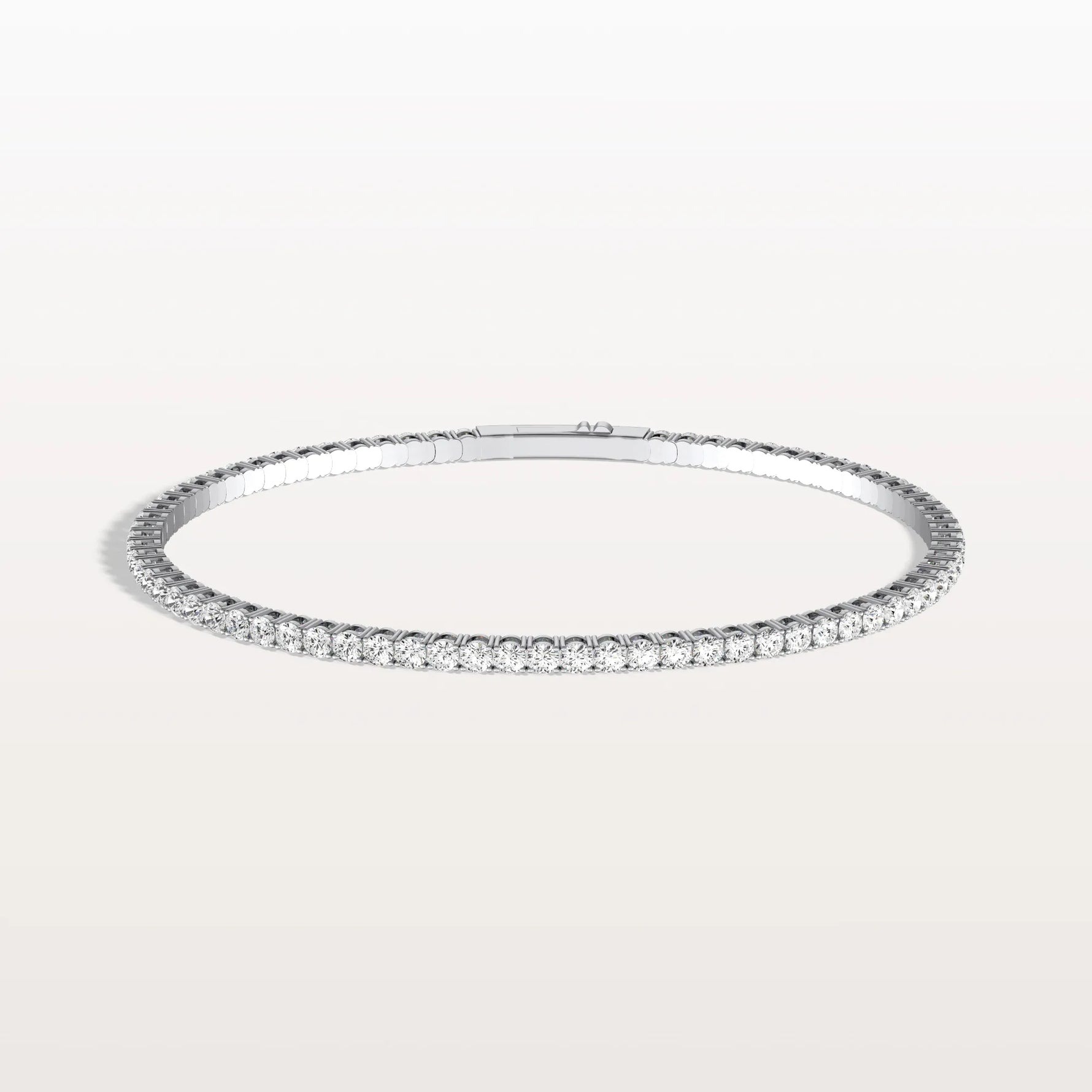 3.35CTW VVS Lab Grown Diamond Full Eternity 7 Inches Flexible Bangle - Bracelets