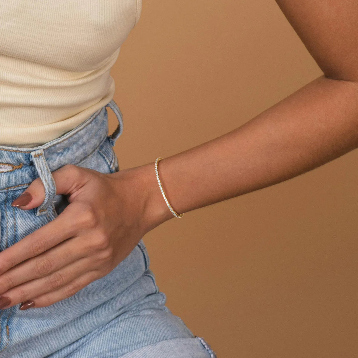 3.35CTW VVS Lab Grown Diamond Full Eternity 7 Inches Flexible Bangle - Bracelets