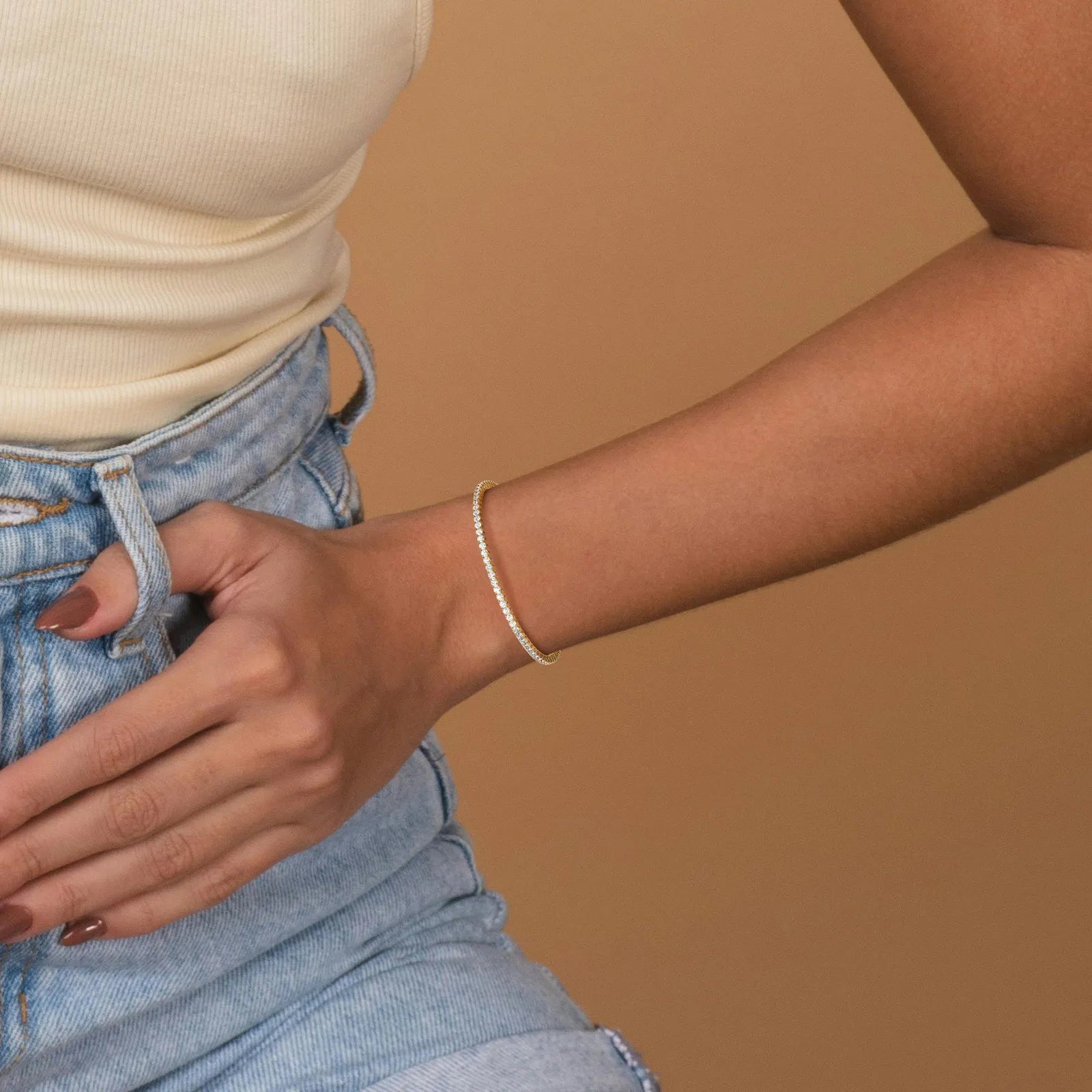 3.35CTW VVS Lab Grown Diamond Full Eternity 7 Inches Flexible Bangle - Bracelets