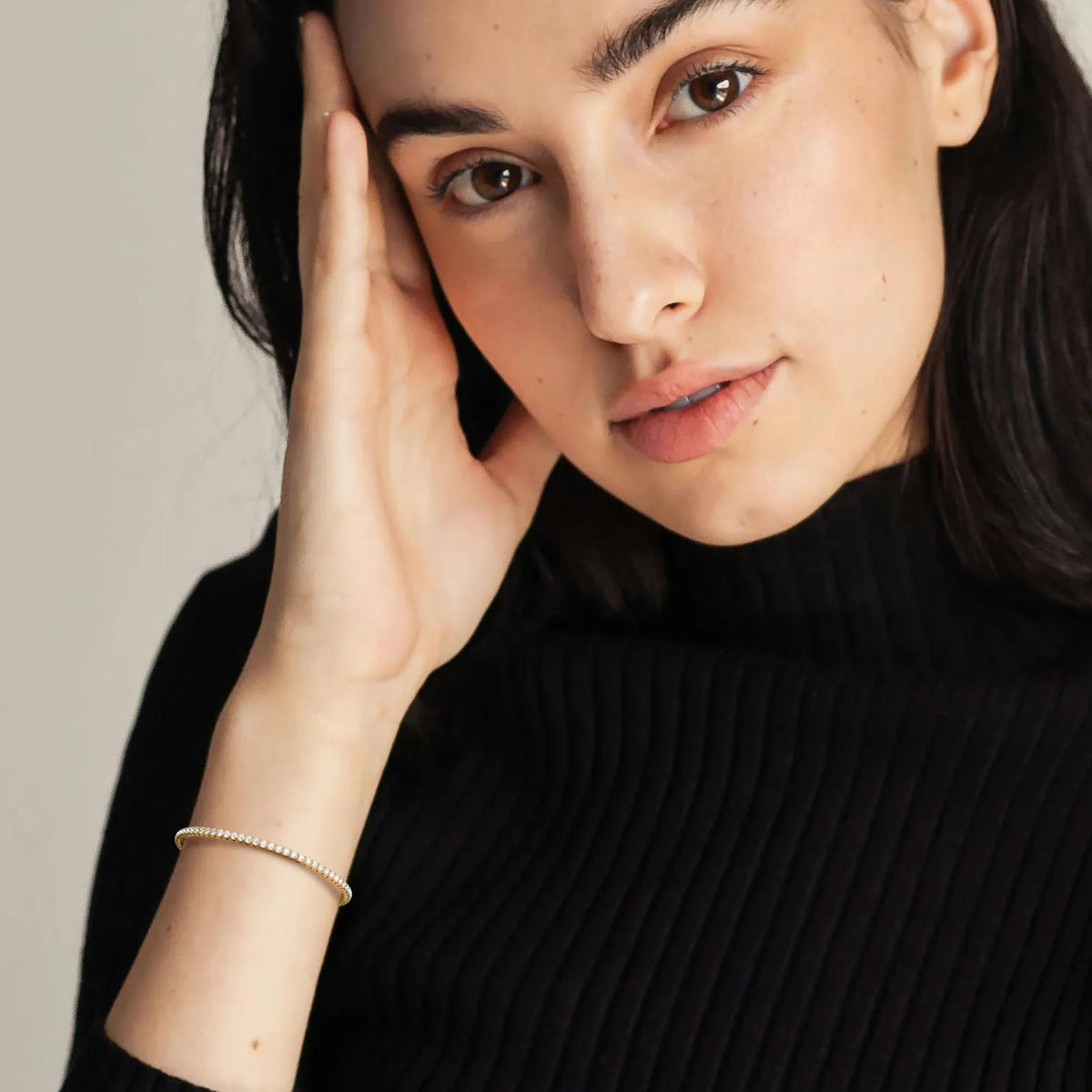 3.35CTW VVS Lab Grown Diamond Full Eternity 7 Inches Flexible Bangle - Bracelets