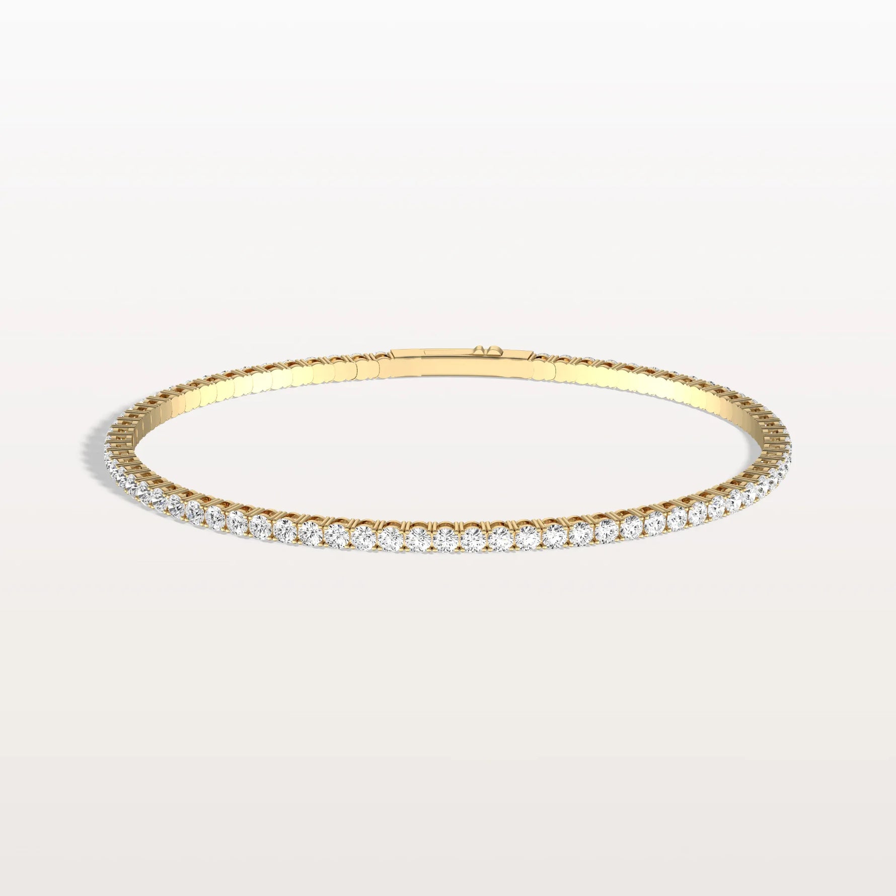 3.35CTW VVS Lab Grown Diamond Full Eternity 7 Inches Flexible Bangle - Bracelets