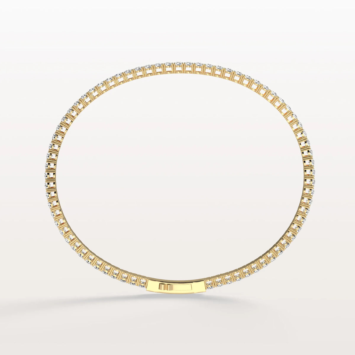 3.35CTW VVS Lab Grown Diamond Full Eternity 7 Inches Flexible Bangle - Bracelets