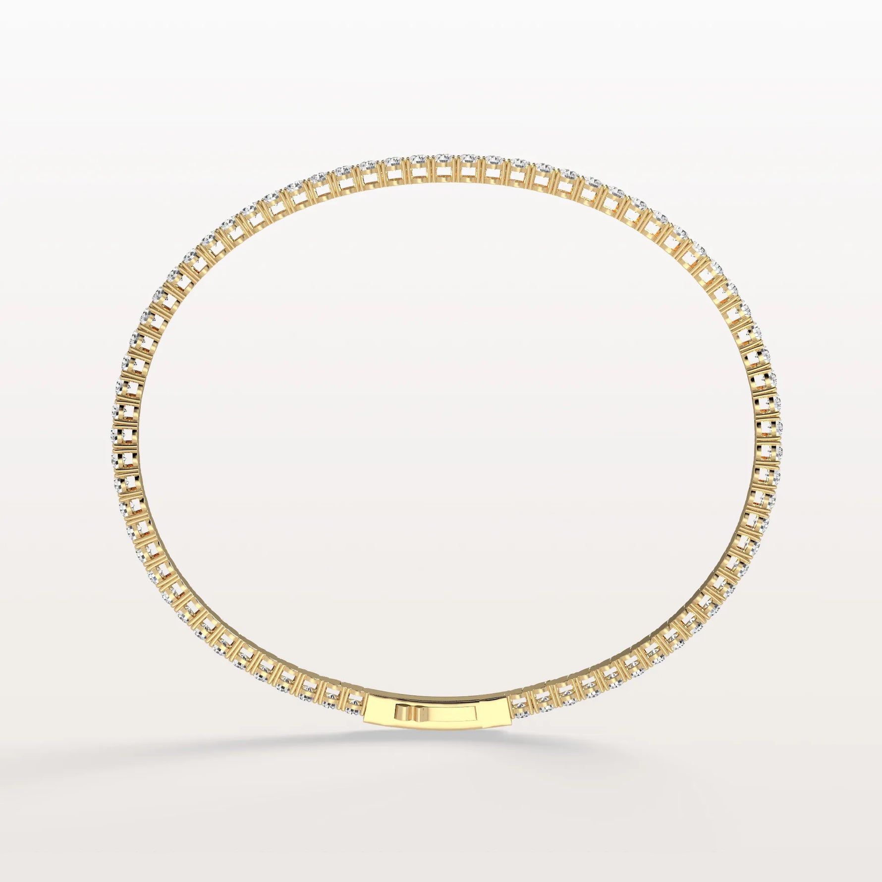 3.35CTW VVS Lab Grown Diamond Full Eternity 7 Inches Flexible Bangle - Bracelets