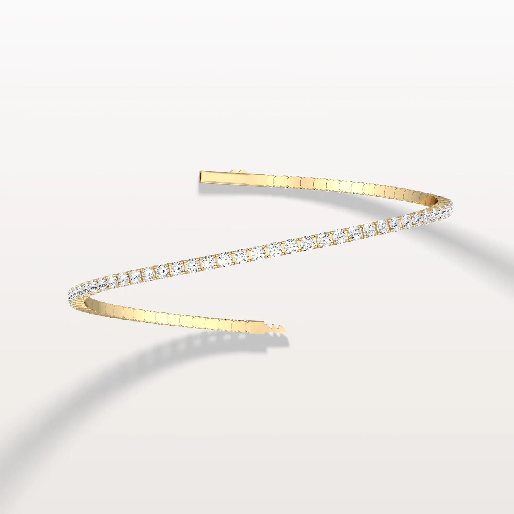 3.35CTW VVS Lab Grown Diamond Full Eternity 7 Inches Flexible Bangle - Bracelets