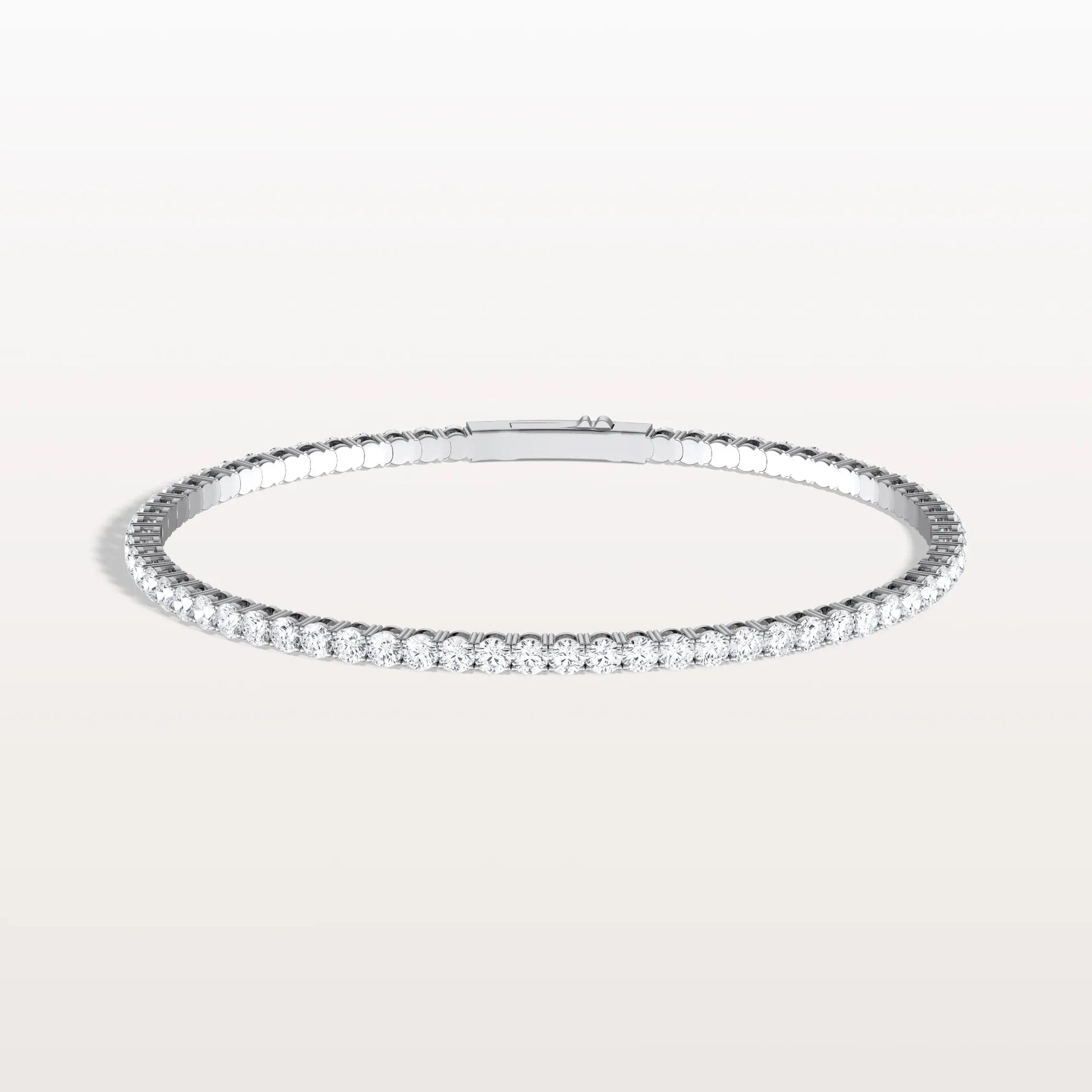 5.08CTW VVS Lab Grown Diamond Full Eternity 7.3 Inches Flexible Bangle - Bracelets