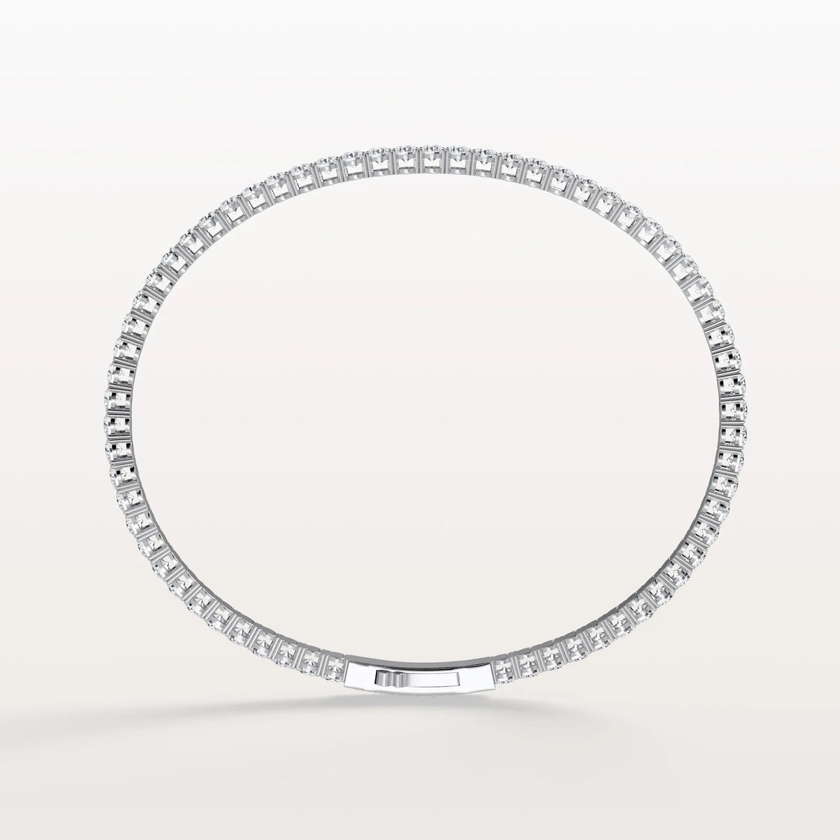 5.08CTW VVS Lab Grown Diamond Full Eternity 7.3 Inches Flexible Bangle - Bracelets