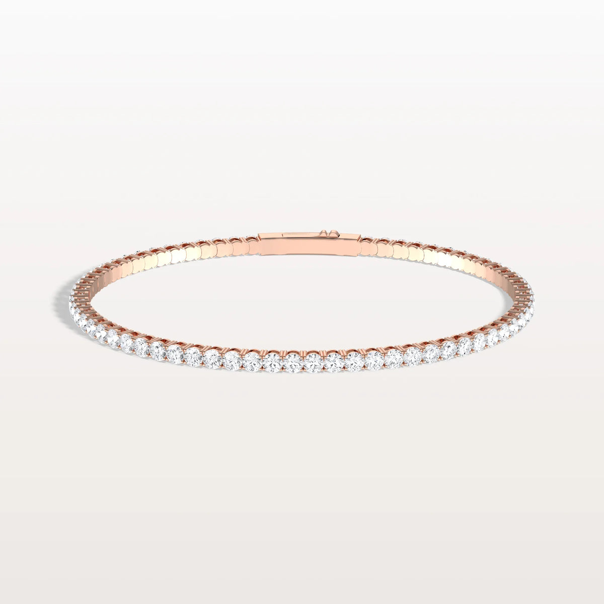 5.08CTW VVS Lab Grown Diamond Full Eternity 7.3 Inches Flexible Bangle - Bracelets