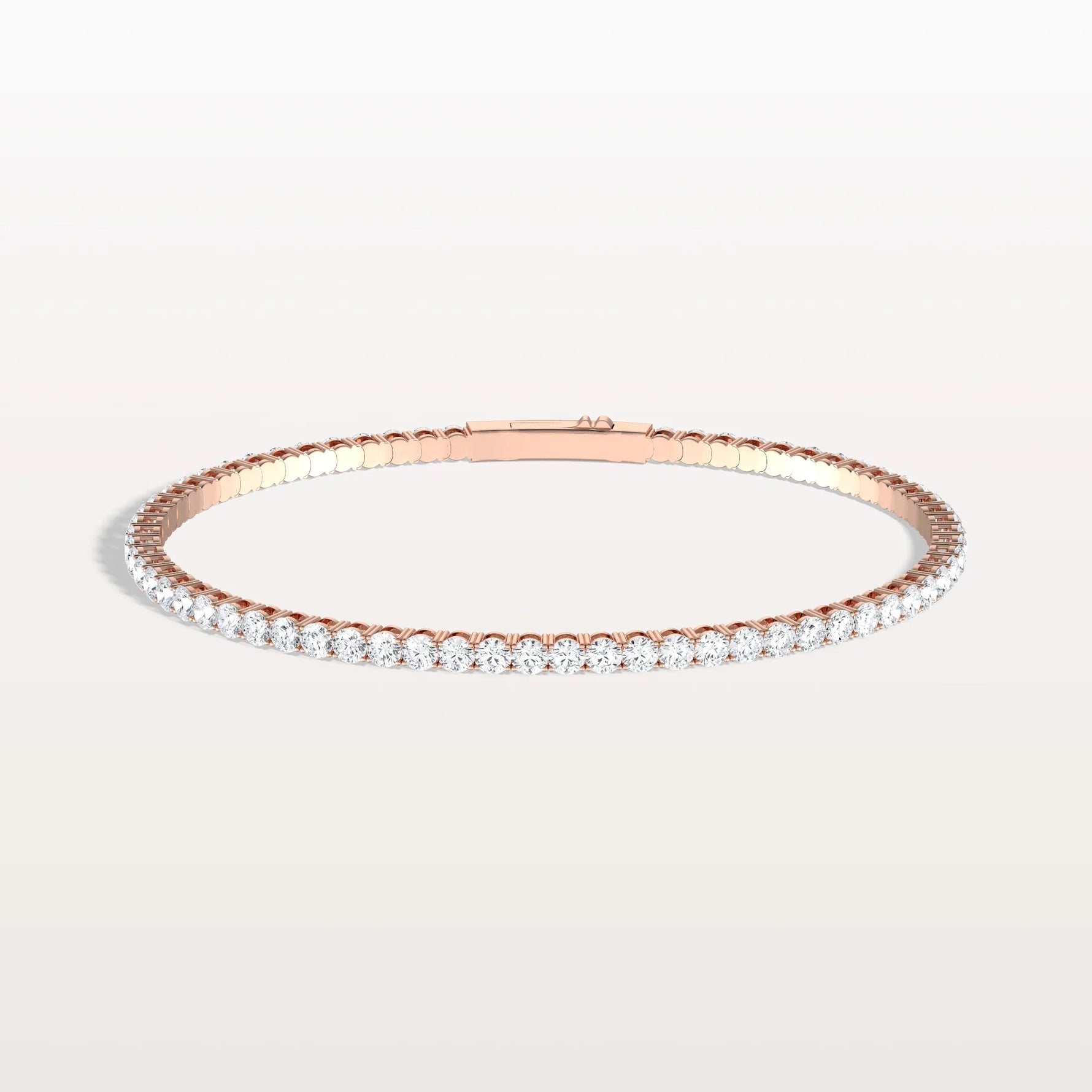 5.08CTW VVS Lab Grown Diamond Full Eternity 7.3 Inches Flexible Bangle - Bracelets