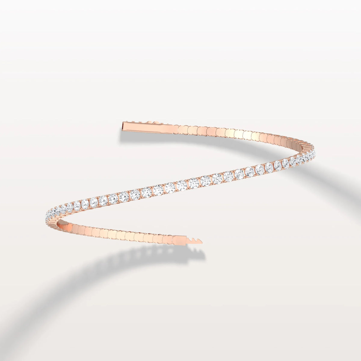 5.08CTW VVS Lab Grown Diamond Full Eternity 7.3 Inches Flexible Bangle - Bracelets