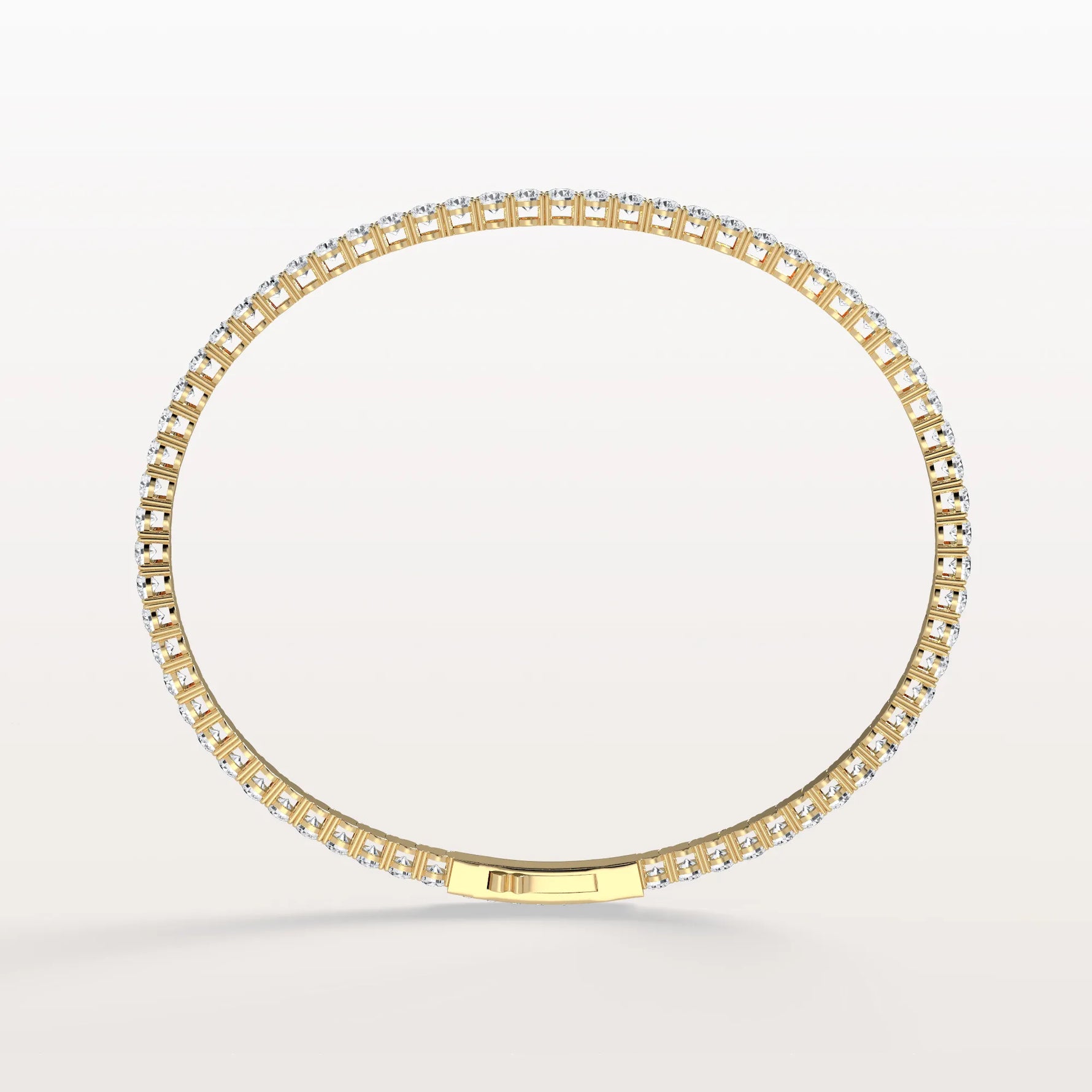 5.08CTW VVS Lab Grown Diamond Full Eternity 7.3 Inches Flexible Bangle - Bracelets