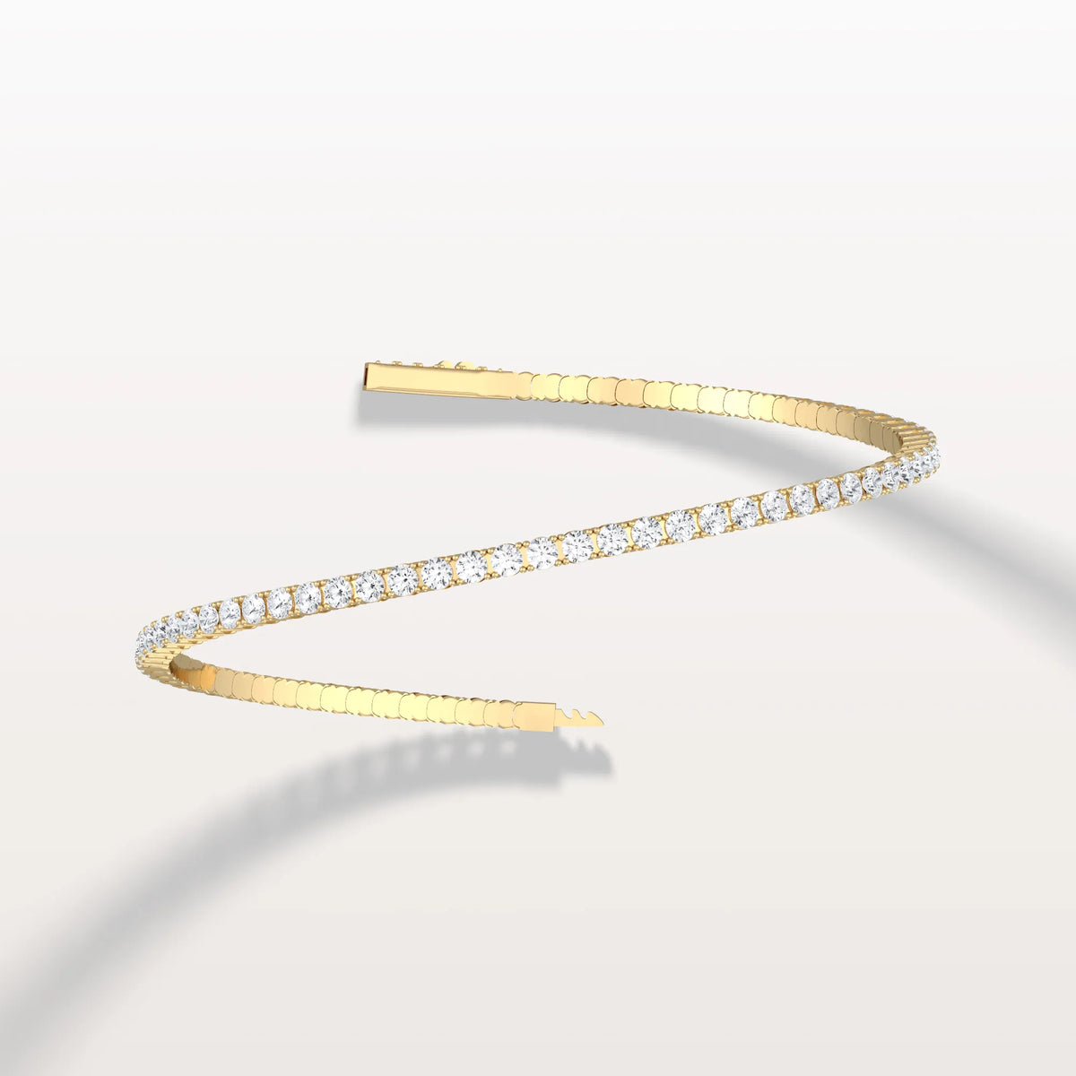 5.08CTW VVS Lab Grown Diamond Full Eternity 7.3 Inches Flexible Bangle - Bracelets