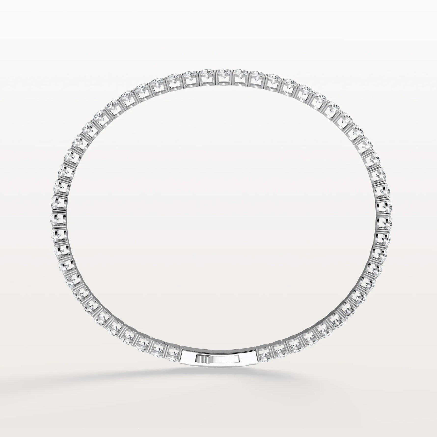 6.18CTW VVS Lab Grown Diamond Full Eternity 7.5 Inches Flexible Bangle - Bracelets