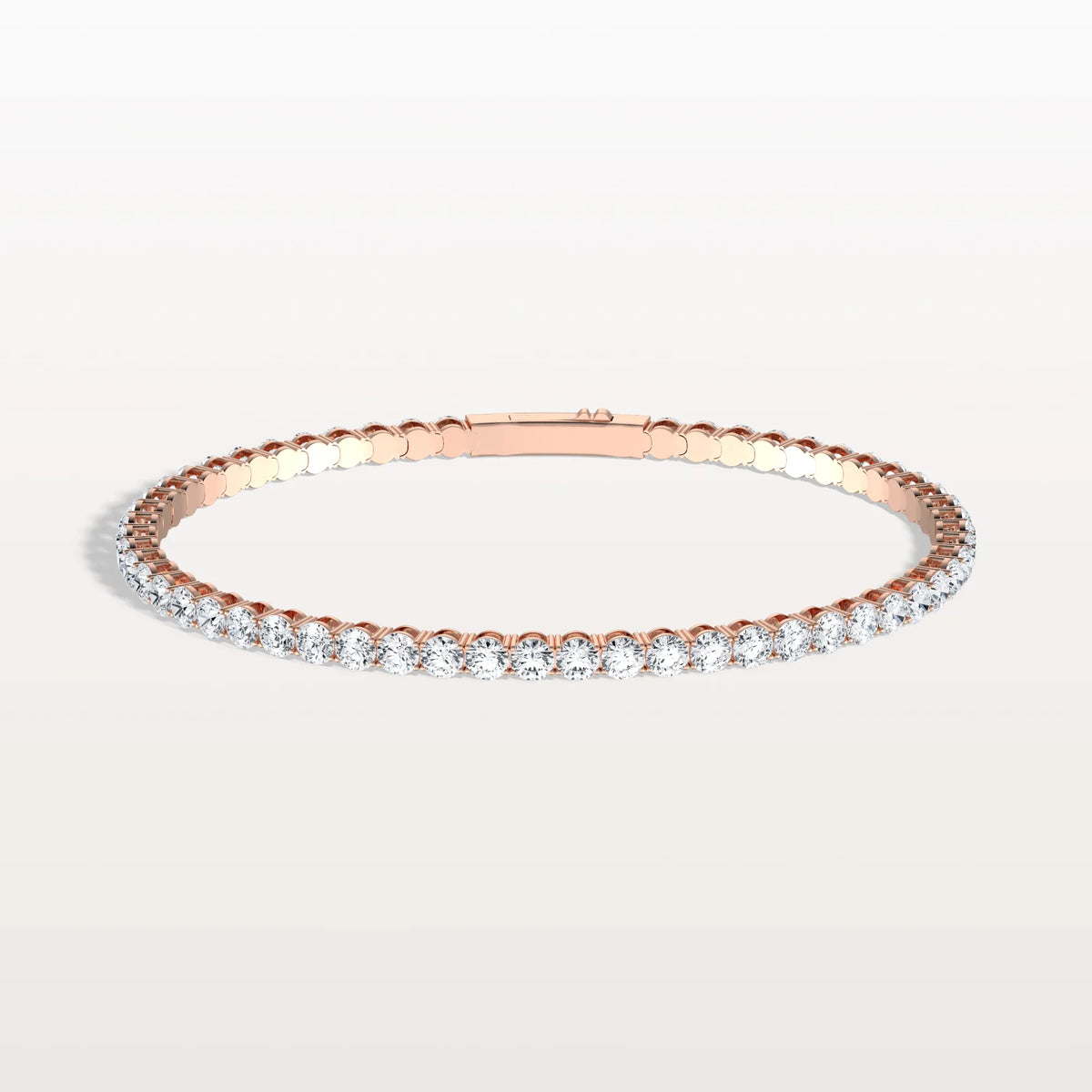 6.18CTW VVS Lab Grown Diamond Full Eternity 7.5 Inches Flexible Bangle - Bracelets