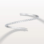 6.18CTW VVS Lab Grown Diamond Full Eternity 7.5 Inches Flexible Bangle - Bracelets