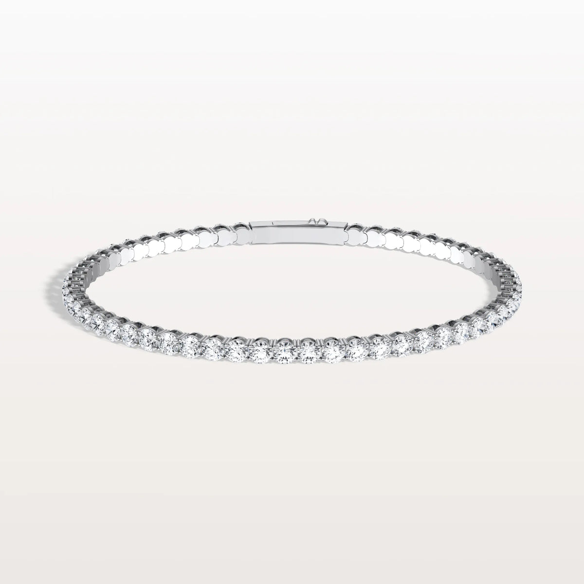 6.18CTW VVS Lab Grown Diamond Full Eternity 7.5 Inches Flexible Bangle - Bracelets