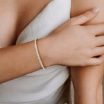 6.18CTW VVS Lab Grown Diamond Full Eternity 7.5 Inches Flexible Bangle - Bracelets