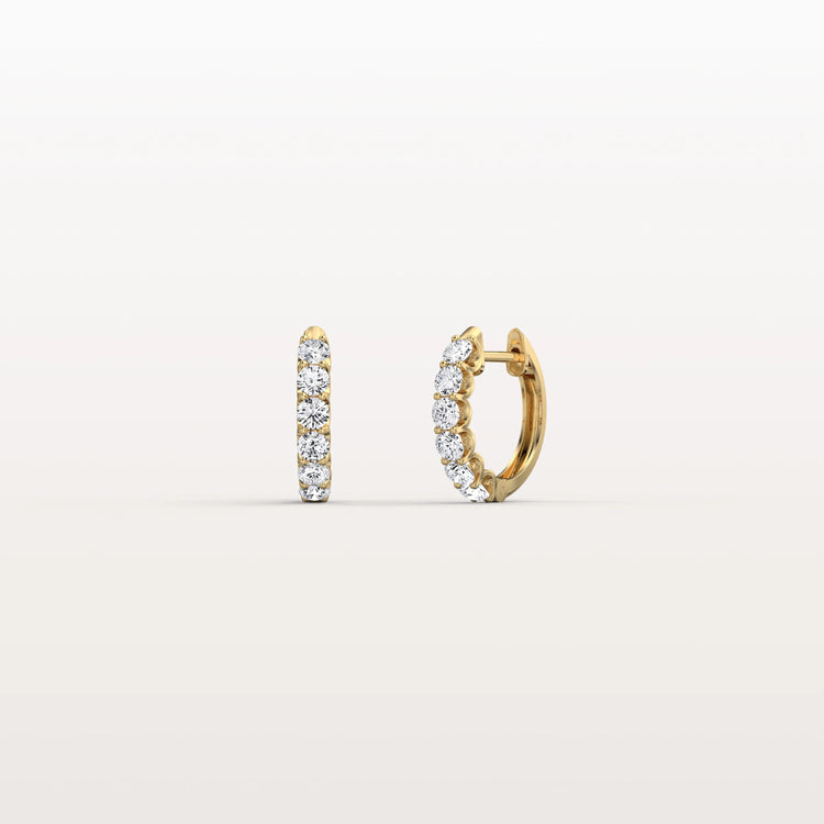 0.93CTW Lab Diamond Half Eternity Huggie Earring In 14K Solid Gold/Platinum - Earrings