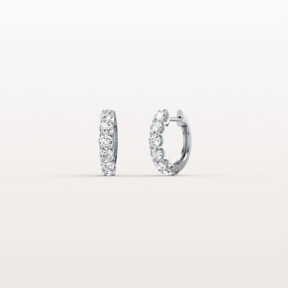 1.32CTW Lab Diamond Half Eternity Huggie Earring In 14K Solid Gold/Platinum - Earrings