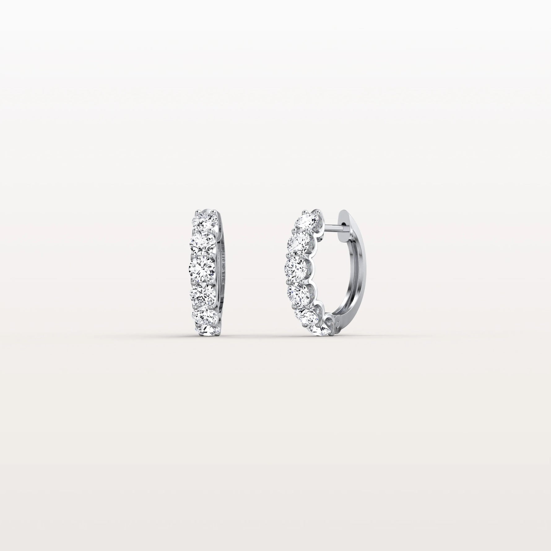 1.32CTW Lab Diamond Half Eternity Huggie Earring In 14K Solid Gold/Platinum - Earrings