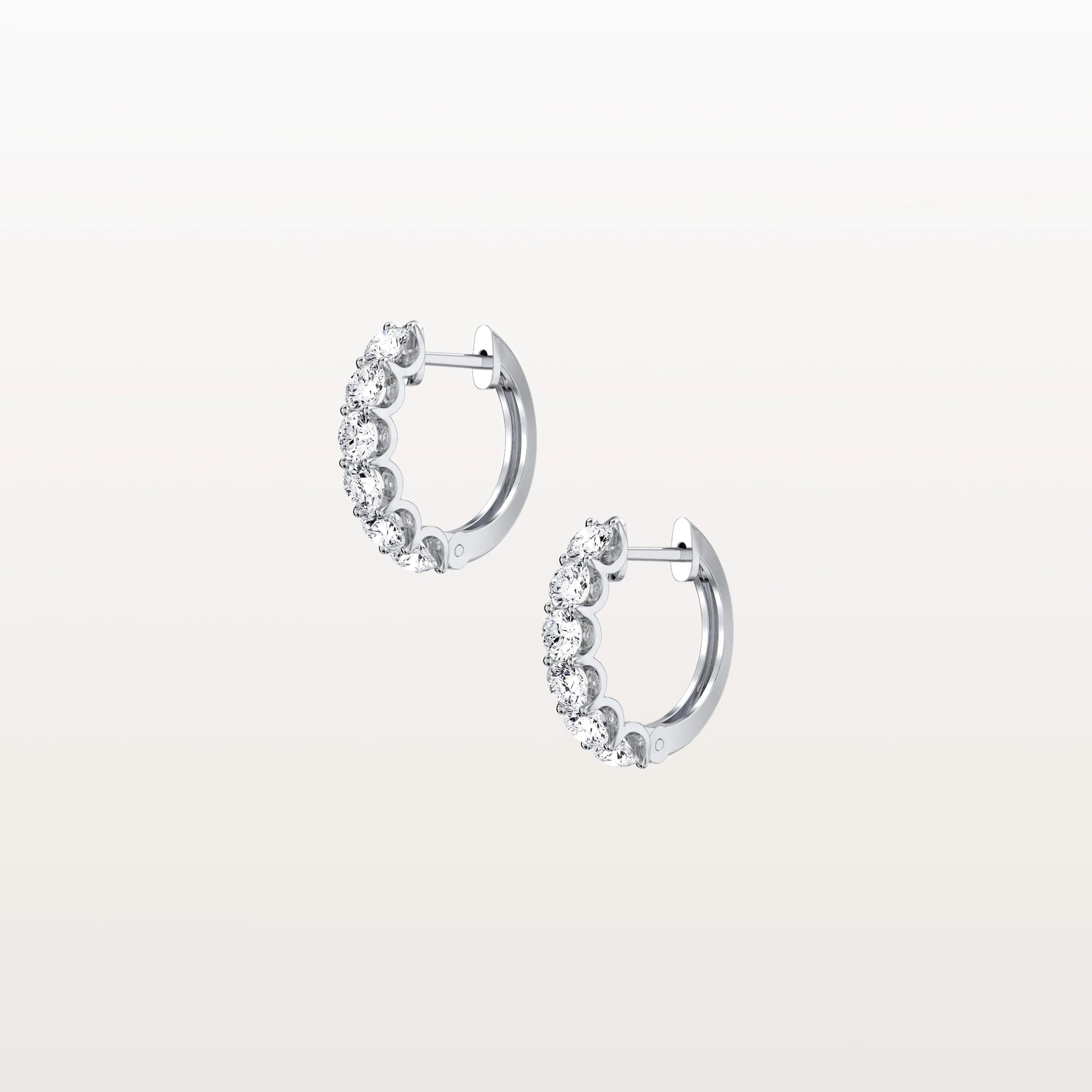 1.32CTW Lab Diamond Half Eternity Huggie Earring In 14K Solid Gold/Platinum - Earrings