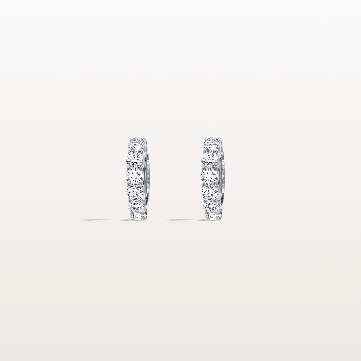 1.32CTW Lab Diamond Half Eternity Huggie Earring In 14K Solid Gold/Platinum - Earrings