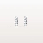 1.32CTW Lab Diamond Half Eternity Huggie Earring In 14K Solid Gold/Platinum - Earrings