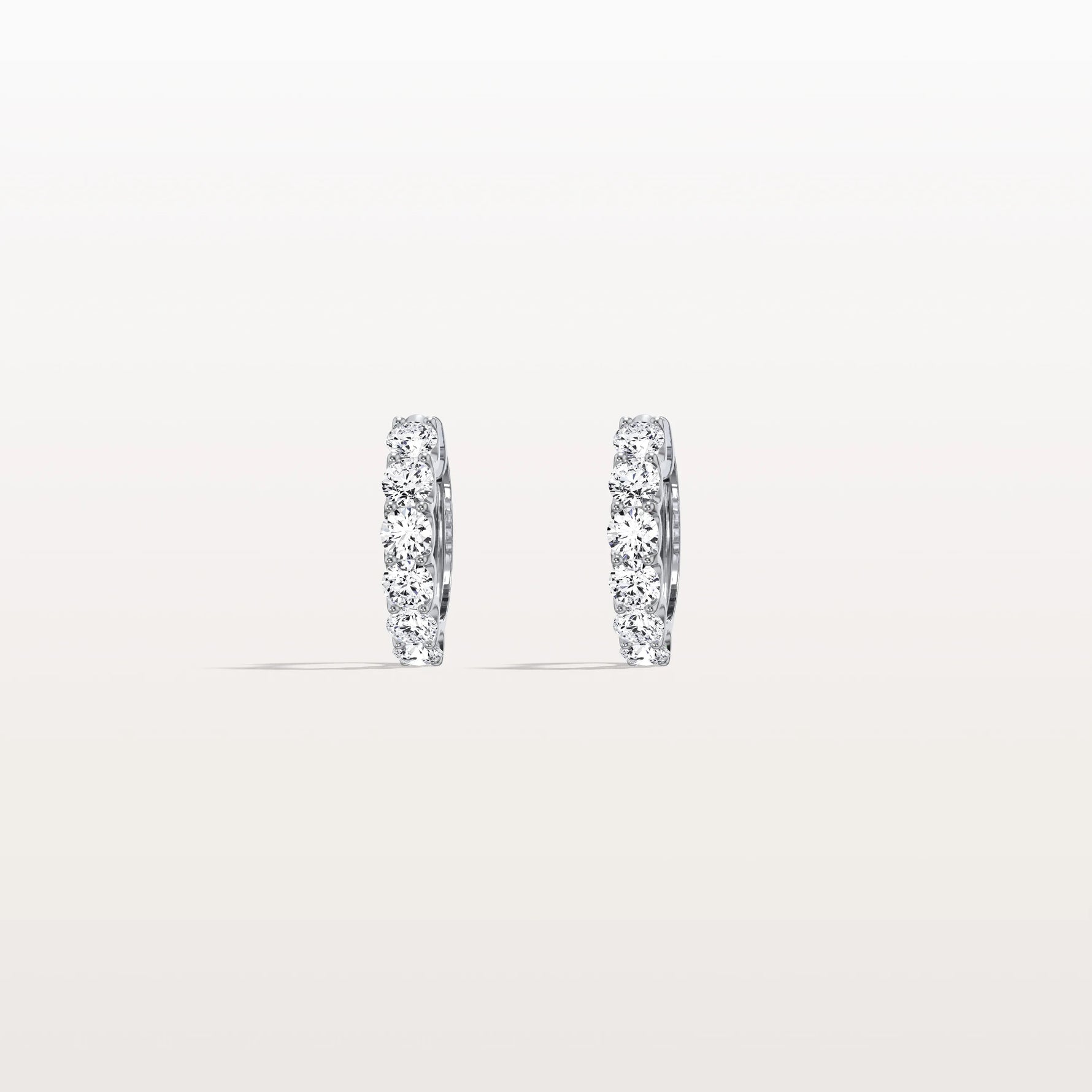 1.32CTW Lab Diamond Half Eternity Huggie Earring In 14K Solid Gold/Platinum - Earrings