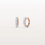 1.32CTW Lab Diamond Half Eternity Huggie Earring In 14K Solid Gold/Platinum - Earrings