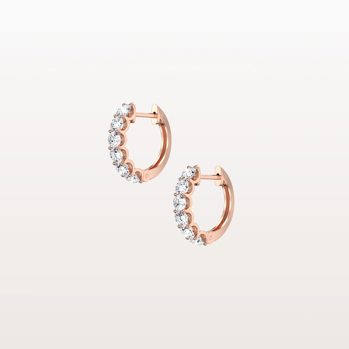 1.32CTW Lab Diamond Half Eternity Huggie Earring In 14K Solid Gold/Platinum - Earrings
