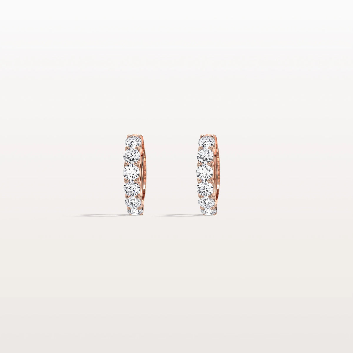 1.32CTW Lab Diamond Half Eternity Huggie Earring In 14K Solid Gold/Platinum - Earrings