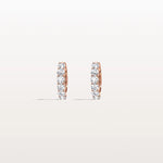 1.32CTW Lab Diamond Half Eternity Huggie Earring In 14K Solid Gold/Platinum - Earrings