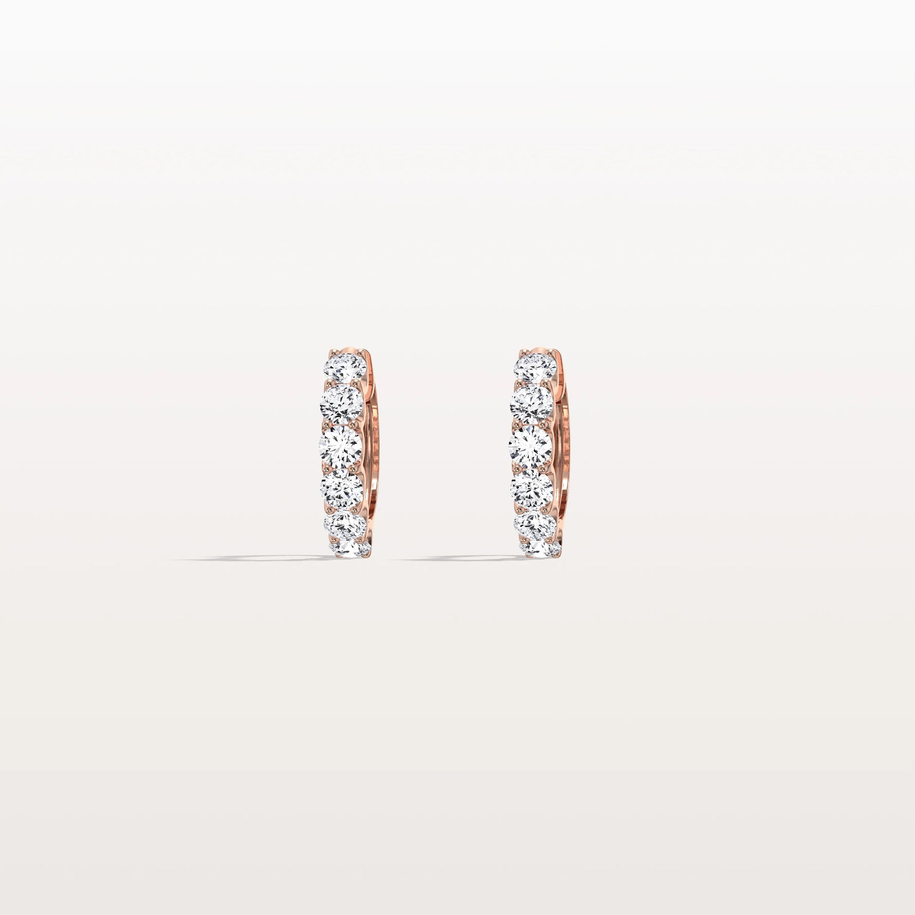 1.32CTW Lab Diamond Half Eternity Huggie Earring In 14K Solid Gold/Platinum - Earrings