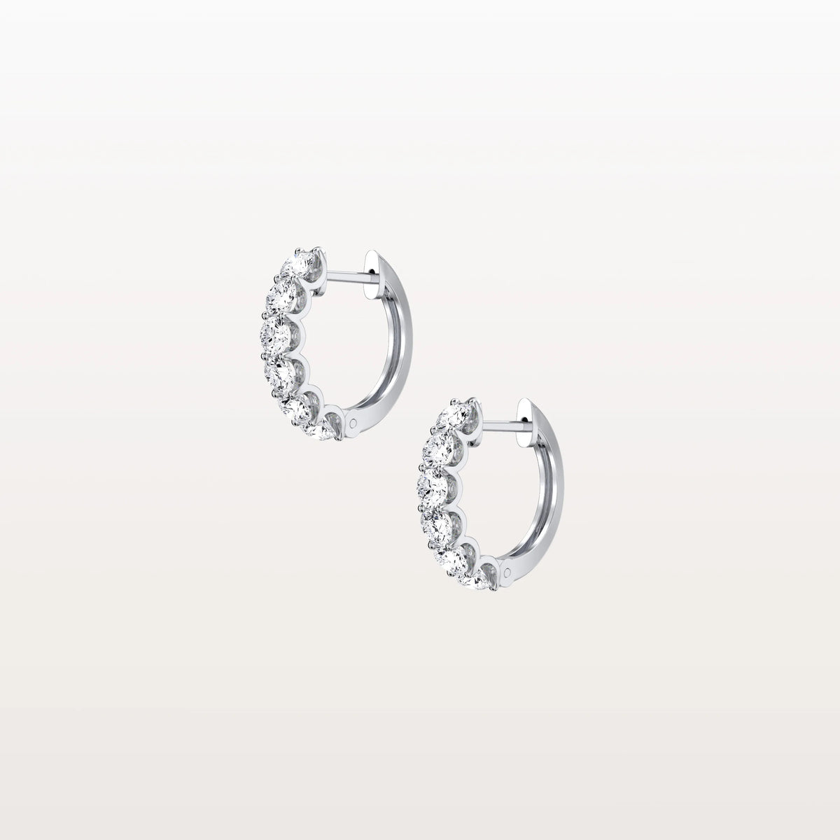 1.32CTW Lab Diamond Half Eternity Huggie Earring In 14K Solid Gold/Platinum - Earrings
