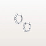 1.32CTW Lab Diamond Half Eternity Huggie Earring In 14K Solid Gold/Platinum - Earrings