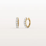 1.32CTW Lab Diamond Half Eternity Huggie Earring In 14K Solid Gold/Platinum - Earrings