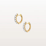 1.32CTW Lab Diamond Half Eternity Huggie Earring In 14K Solid Gold/Platinum - Earrings
