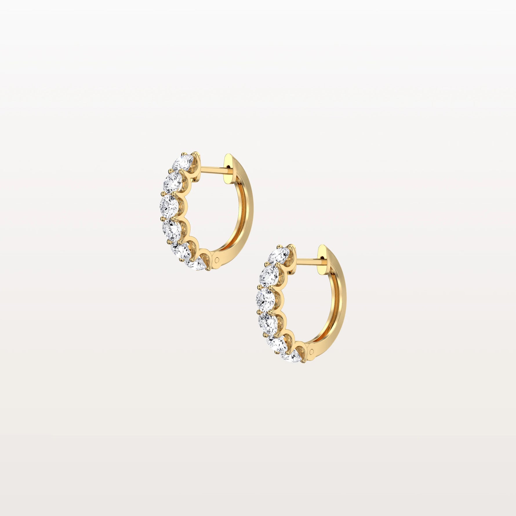 1.32CTW Lab Diamond Half Eternity Huggie Earring In 14K Solid Gold/Platinum - Earrings