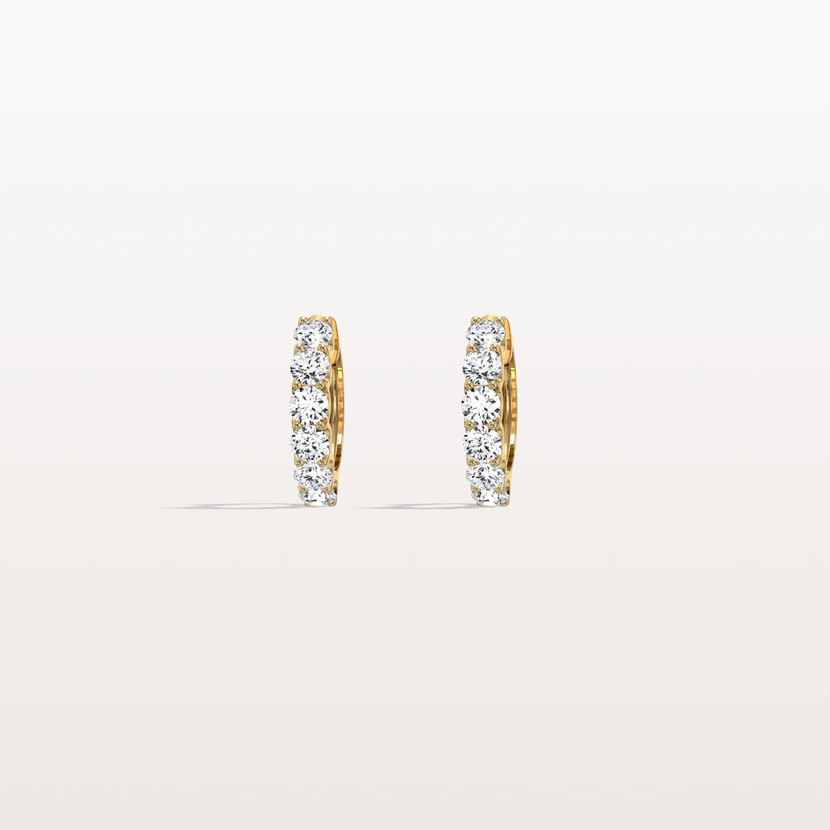 1.32CTW Lab Diamond Half Eternity Huggie Earring In 14K Solid Gold/Platinum - Earrings