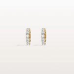 1.32CTW Lab Diamond Half Eternity Huggie Earring In 14K Solid Gold/Platinum - Earrings