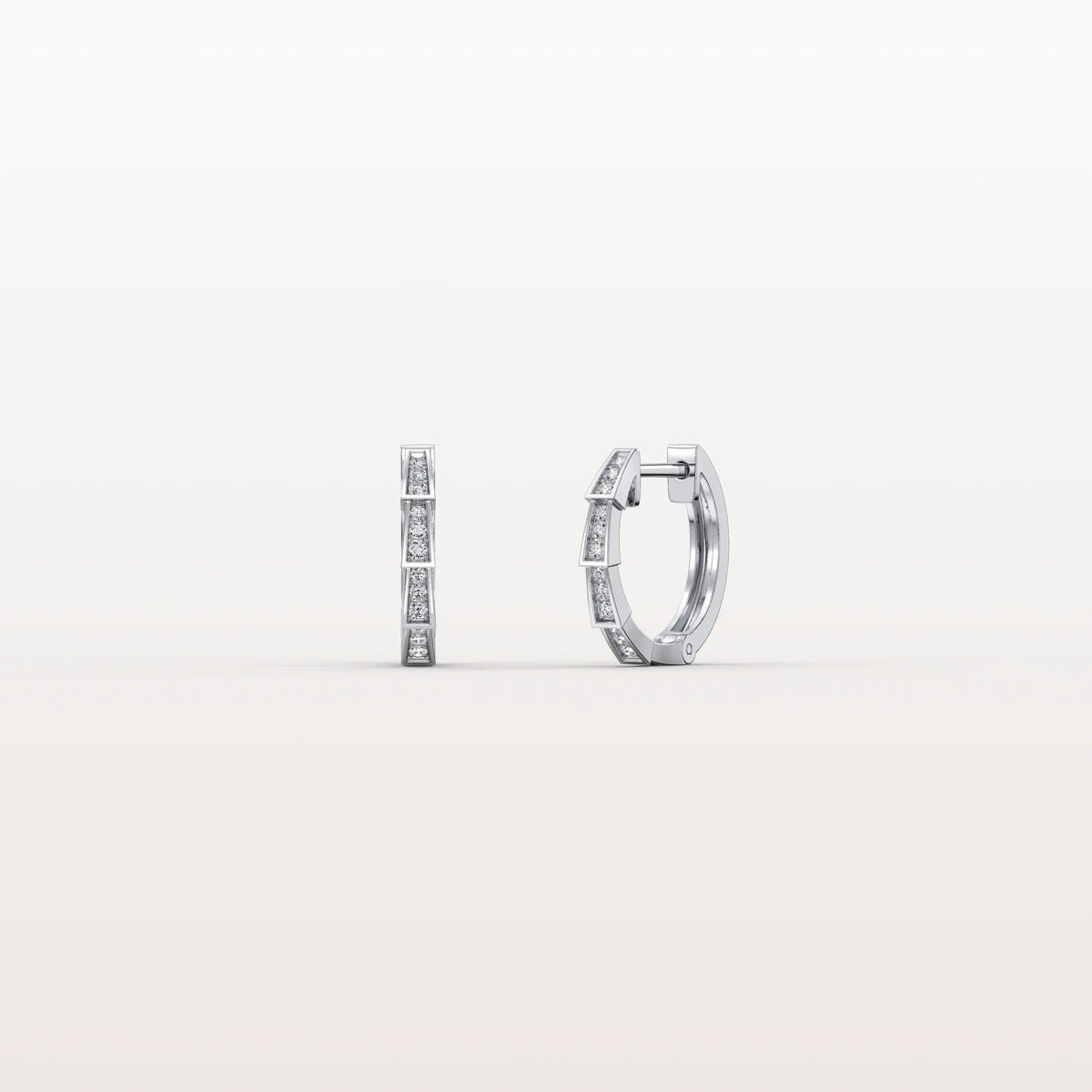 Lab Diamond Half Eternity Viper Earring In 14K Solid Gold/Platinum - Earrings