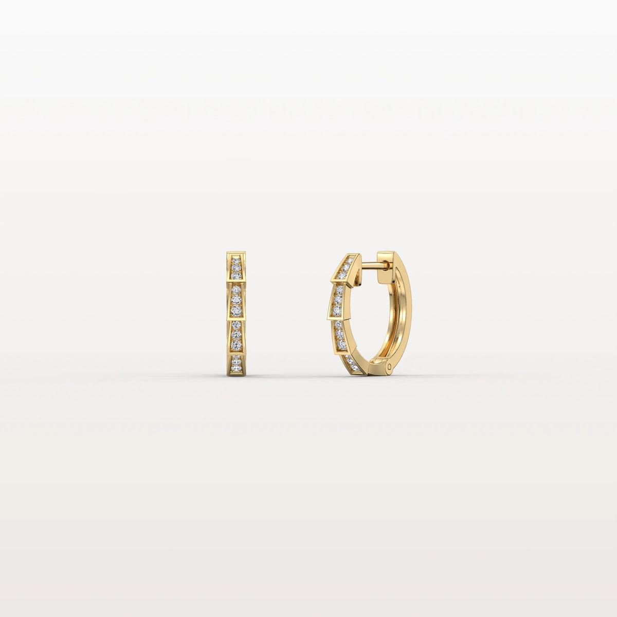 Lab Diamond Half Eternity Viper Earring In 14K Solid Gold/Platinum - Earrings